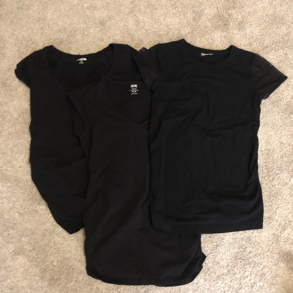 Bundle of black maternity tees